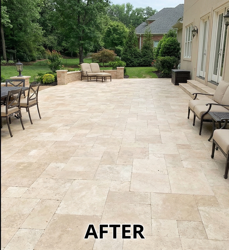 Outdoor patio after cleaning